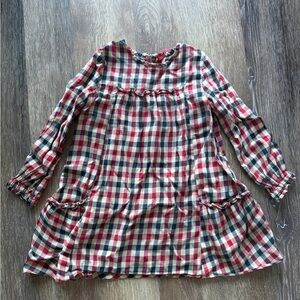 Carolina Herrera Red and Blue Plaid Kids Casual Dress Size 4